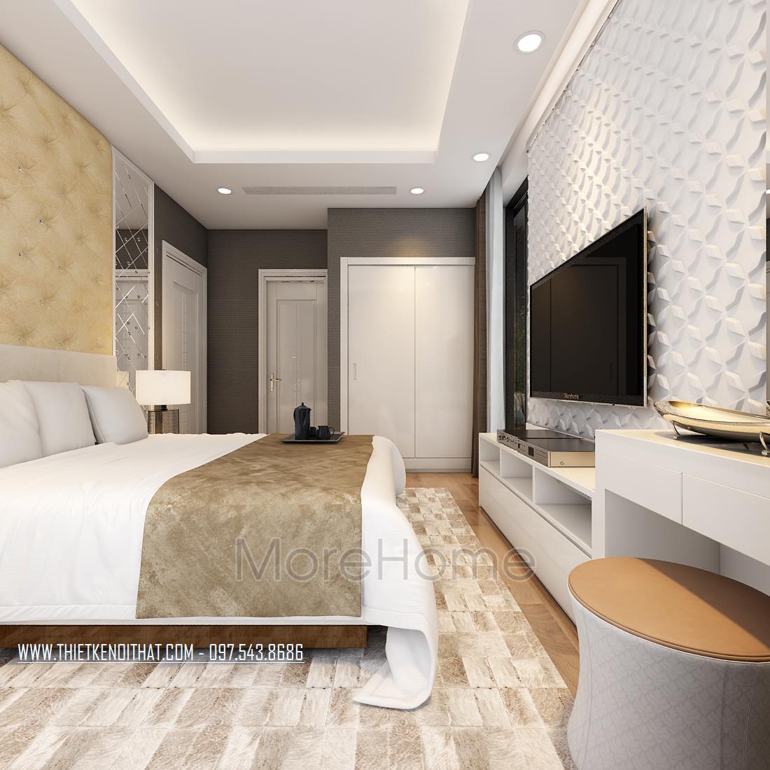 Thi công phòng đơn khách sạn 3 sao hiện đại